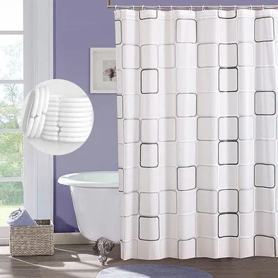 Produktbild von Unyqoos wasserdichter und schimmelresistenter® Duschvorhang mit Ringen für das Badezimmer 180x200 cm