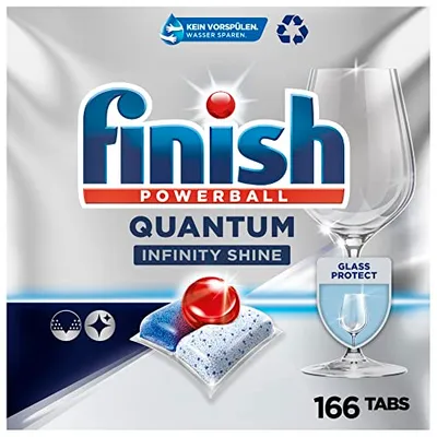 Produktbild von Finish Quantum Infinity Shine Spülmaschinentabs – Geschirrspültabs für Tiefenreinigung, Fettlösekraft und Glanz – Gigapack mit 166 Tabs