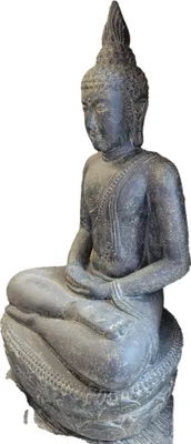 Produktbild von Schöner Thailändischer Buddha aus Steinguss perfekt für den Garten die Terrasse oder den Vorgarten ist Frostfest Witterungsbeständig und Neu 100cm H, KA-BR-BLOT-100