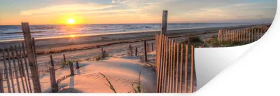 Produktbild von MuchoWow® Wandtattoo Wandsticker Wandaufkleber Strand - Meer - Düne - Sonnenuntergang - Landschaft 120x40 cm Selbstklebend und Repositionierbar - Repositionierbar - Wasser abweisend