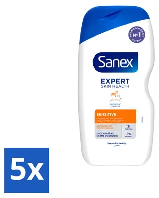 Productafbeelding van 5 x Sanex Expert Skin Health Douchegel voor de gevoelige huid, 400 ml - Voordeelverpakking - 5 stuks