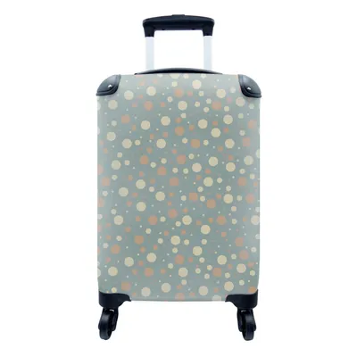 Obrázok produktu pre Kufrík Ručná batožina na kolieskach Malý cestovný kufor so 4 kolieskami Bodky - Vzor - Sivá - Veľkosť kabíny < 55x40x23 cm & 55x40x20 cm - Foto kufor