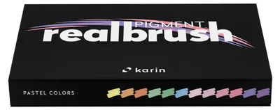 Immagine prodotto di Set di pennarelli a pastello Karin Realbrush - 12 pezzi Pennarelli a pennello colori pastello