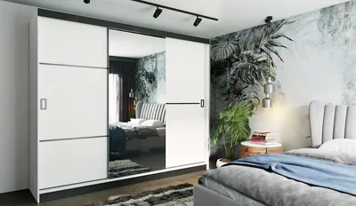Produktbild von Retro Schrank 2, 200 cm mit Fronten. Variante: Farbe Weiß, Größe 200x205x59