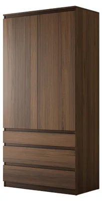 Produktbild von MIRJAN24 Kleiderschrank Malwa 2D3SZ, Kleiderschrank, Stilvoll Garderobenschrank (Farbe: Nuss Warmia), KI-generiertes Bild