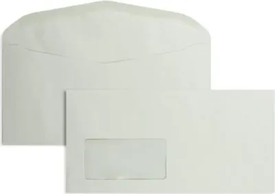 Produktbild von Kuvertierhüllen DIN C6/5 75g/qm gummiert Fenster VE=1000 Stück grau