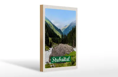 Produktbild von Holzschild Reise 20x30cm Stubaital Österreich Wanderung Natur