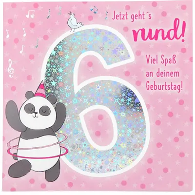 Produktbild von Zahlenkarte 6. Geburtstag Depesche 11515-011 mit Musik, Klappkarte 15,5x15,5 cm