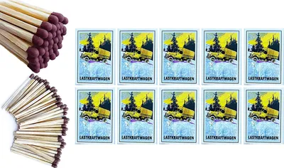 Produktbild von 10 X Streichhölzer - 10er Set Lastkraftwagen Motive/ Zigarrenstreichhölzer/ Zündhölzer