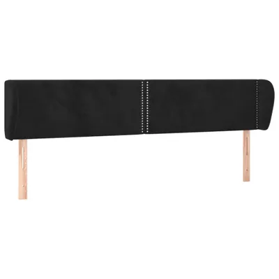 Produktbild von vidaXL Kopfteil mit Ohren Schwarz 183x23x78/88 cm Samt