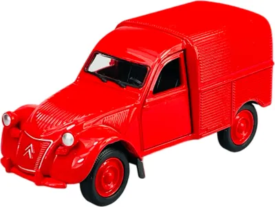 Produktbild von Welly Old Timer Citroen 2CV Fourgonnette Rot  1:34-1:39 Die Cast Metall Modell Neu im Kasten 43769