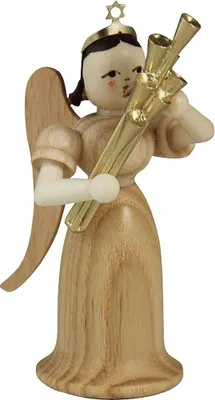 Produktbild von Langrockengel mit Schalmei, natur (6,6cm) von Blank Kunsthandwerk