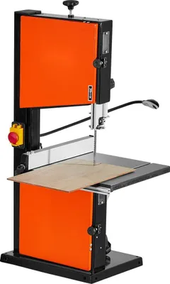 Zdjęcie produktu dla Piła taśmowa - Piła taśmowa do drewna - Dwie prędkości - Silnik 373 W - Wysokość cięcia 160 mm, szerokość cięcia 254 mm - Stół żeliwny 335 x 340 mm - Oświetlenie robocze 360° - Przykładnica ukośna i wzdłużna