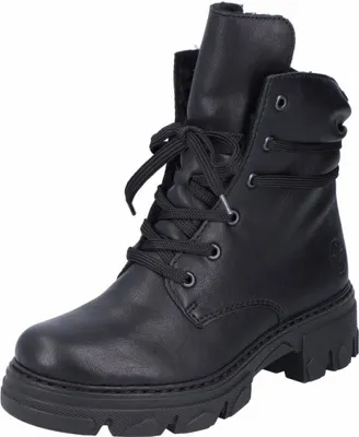 Produktbild von Rieker Damen Stiefelette Combat Boot geraffter Schaft Plateausohle 74624, Größe:40 EU, Farbe:Schwarz