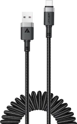 Produktbild von Acefast Spiral USB-C Kabel 480Mb/s 3A 1.2m Schwarz