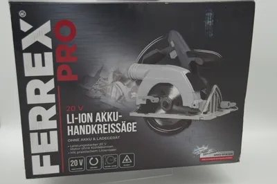 Zdjęcie produktu dla Akumulatorowa piła tarczowa Ferrex z akumulatorem litowo-jonowym 20 V – piła tarczowa bez akumulatora i ładowarki