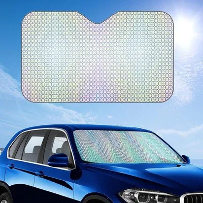 Obrázok produktu pre Unyqoos® Automatická clona do čelného skla – skladacia, odrážajúca, 5-vrstvová, blokuje 99 % slnečného tepla, ochrana pred UV žiarením a teplom, silné prísavky, univerzálna pre osobné automobily/SUV