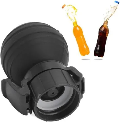 Image de Couvercle en silicone pour bouteille - Tuyau d'air - Adapté aux réfrigérateurs - Compatible avec les tuyaux de nettoyage - Maintient les boissons fraîches - Boîte de boisson