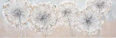 Produktbild von Handgefertigtes Ölgemälde - Motiv: Pusteblumen - 40 x 120cm