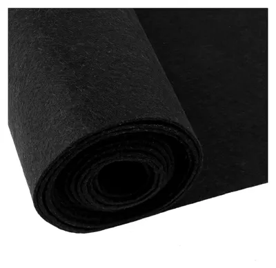 Zdjęcie produktu dla Zestaw 2 czarnych mat filcowych, wymiar 300 cm x 40 cm x 3 mm, idealnych do projektów DIY