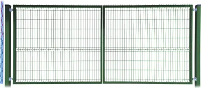 Zdjęcie produktu dla BRAMA 170cm zielona PANELOWA dwa SŁUPKI RAL6005 dwuskrzydłowa 173cm