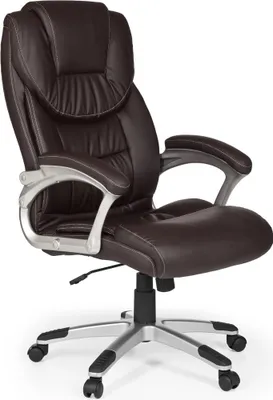 Produktbild von Amstyle Bürostuhl Madrid Leder Optik Braun Schreibtischstuhl Chefsessel Drehstuhl mit XXL Polsterung; SPM1.025