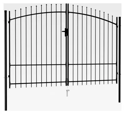 Produktbild von Doppelflügeltor mit Speerspitzen, Gartentor, 3 x 2 m Schwarz