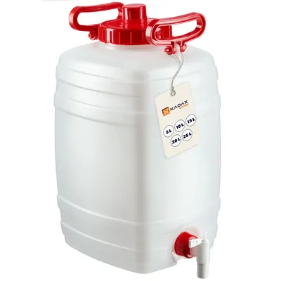 Image de KADAX Bidon d'eau "Asele", Bidon d'eau potable, Réservoir d'eau avec robinet et joint en caoutchouc, blanc, 25L