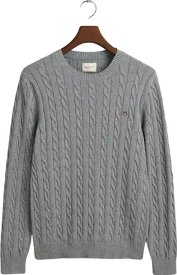 Image de Gant Pull-over col rond gris uni 100% coton tricoté grossièrement
