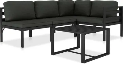 Produktbild von 5-tlg. Garten-Lounge-Set mit Kissen Aluminium Anthrazit