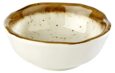 Produktbild von APS 84523 Schale STONE ART, Melamin, 70 ml, Ø 8 cm, Höhe 3 cm, weiß/braun, 12 Stück