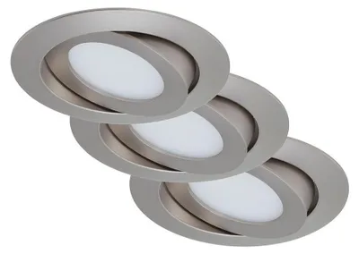 Immagine prodotto di set di 3 luci LED da incasso, Ø 10,6 cm, 4,8 W, nichel opaco, Briloner Leuchten
