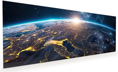 Produktbild von Küchenrückwand Spritzschutz Glas mit Motiv Sonnenaufgang Erde 40 x 40 cm