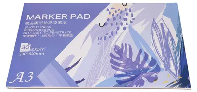 Obrázek produktu pro Blok s fixami, skicák, 30 listů papíru, umění, 80 g/m², malování, kreslicí potřeby, A3