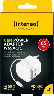 Image de Intenso 7806522 Intenso Compact Fast Charger 65W USB-C/USB-A White