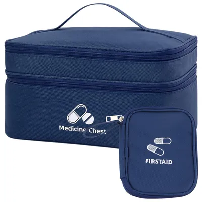 Image de Lot de 2 sacs de rangement étanches pour médicaments, idéal pour les voyages