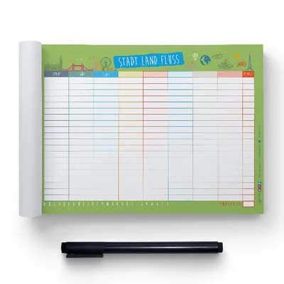 Produktbild von itenga Spieleblock Stadt Land Fluss DIN A5 50 Blatt