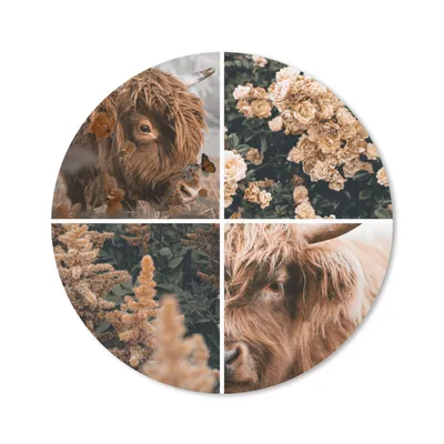 Produktbild von MuchoWow® Mauspad Mousepad Schottischer Highlander - Collage - Herbst 50x50 cm - Mousepads - Maus Mat - Pad - Mausunterlage - Vinyl