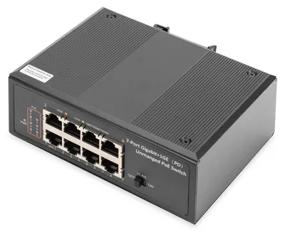 Immagine prodotto di DIGITUS DN-651113 Switch industriale DIGITUS a 7 porte Gigabit PoE, non gestito