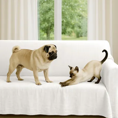 Image de Housse de canapé universelle pour fauteuil, en mélange de coton