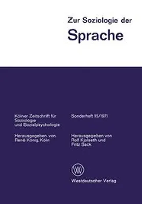 Image de Zur Soziologie der Sprache