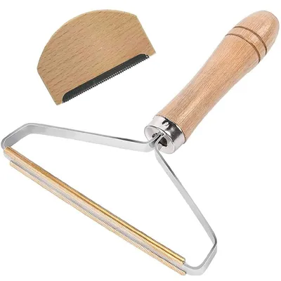 Fusselentferner-Set mit Klingen, manuell, Holzgriff, für Pullover