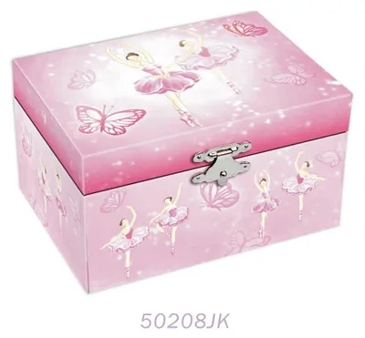 Produktbild von Harlekijn Schmuckkästchen Musikdose Ballerina Schmetterlinge rosa Geschenk
