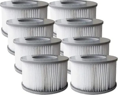 Produktbild von Mspa Filterkartusche für Whirlpool Filter,mspa Filter kompatibel mit MSpa Modelle ab 2020,Wasserfilter für heiße U-Boote und Spa,Filter für Whirlpool mspa für aufblasbare Pools (8 Stück), für aufblasbare MSpa Whirlpools, Reinigung des Badewassers