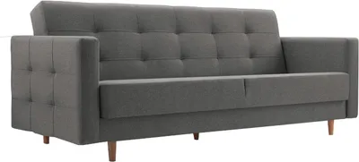 Produktbild von Skandinavisches Sofa, elegante Steppung, Schlafsofa, Bettsofa mit Schlaffunktion und Bettzeugablage, ideal für jeden Raum, klassischer Stil und modernes Design, verschiedene Farbvarianten, Wohnzimmer, Zimmer, Gästezimmer, Lounge - Sofa SCARLETT Dunkelgrau
