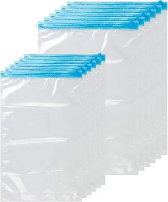 Produktbild von Famanu Aufbewahrungstaschen für Reisen - 12 Stück, wiederverwendbare, platzsparende Beutel - 70 x 50 cm und 50 x 35 cm