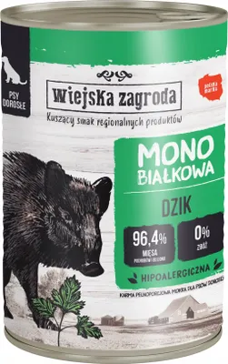 Produktbild von WIEJSKA ZAGRODA Monoprotein Wild boar - Nassfutter für Hunde - 400g