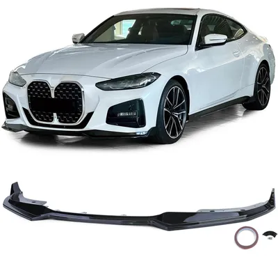 Für BMW 4er G22 G23 G26 20- mit M-Paket Frontspoiler Spoiler Lippe Schwarz Glanz in der Farbe Schwarz von Carparts-Online GmbH
