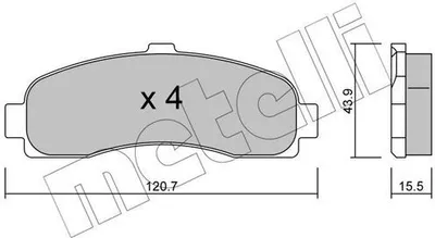 Produktbild von METELLI Bremsbeläge Satz Vorne Bremsklötze für NISSAN MICRA II (K11) 22-0145-0