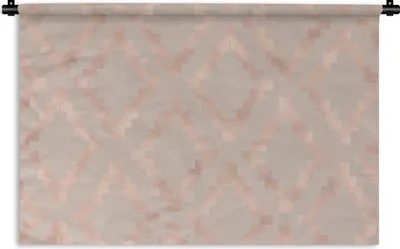Produktbild von MuchoWow® Wandteppich Wandbehang Muster - Rosa - Beige 120x80 cm Tapisserie Dekoration Wandtuch - Wanddekorationen - Wandtücher